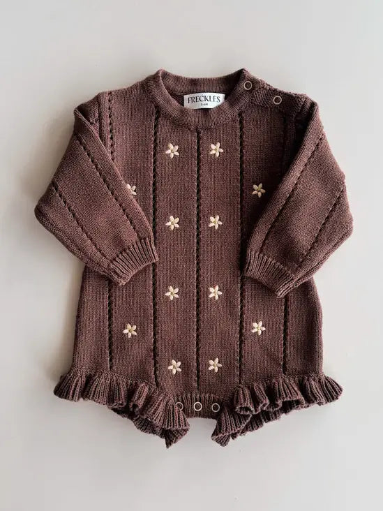 Embroidered Pointelle Romper