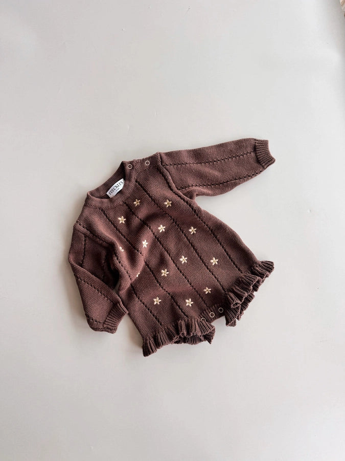 Embroidered Pointelle Romper
