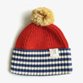 Chunky Colour Block Beanie - Navy Stripe