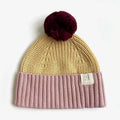 Chunky Colour Block Beanie - Plum Honey Bubblegum