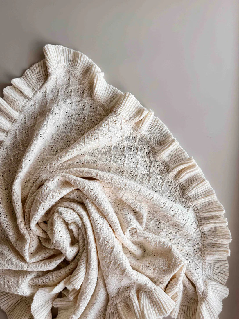 Mila Pointelle Frill Blanket