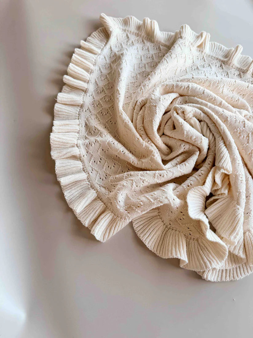 Mila Pointelle Frill Blanket