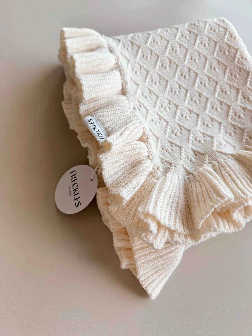 Mila Pointelle Frill Blanket