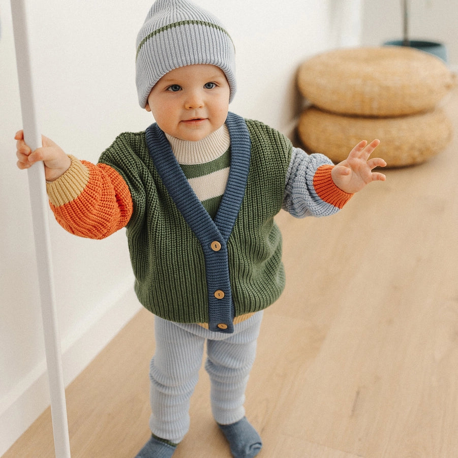 Chunky Grandpa Cardi - Colour Block